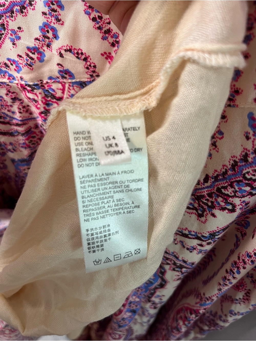 Free people mirage tiered flowy maxi dress paisley print boho tassel sz 4 - Picture 14 of 15